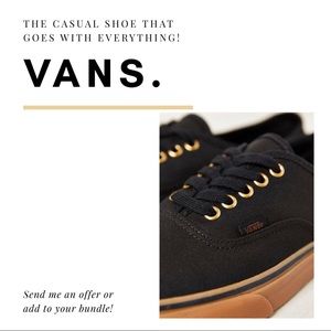 Black vans with gum insole